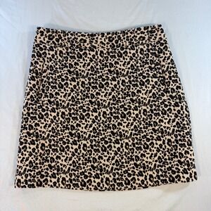 LOFT Leopard Print A-Line Mini Skirt Animal Print 6 90s Mob Wife Neutrals City